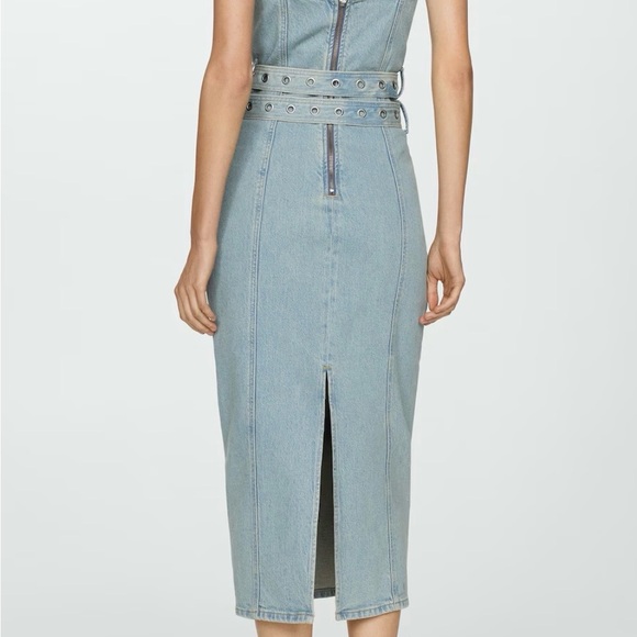Mango Blue Denim Midi Dress - Picture 6 of 11